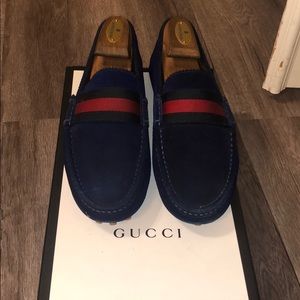 Men’s blue Gucci loafers